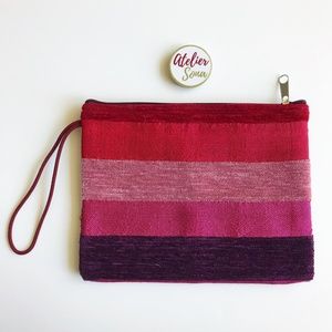 Hand Loomed Moroccan Clutch - Pink/Red